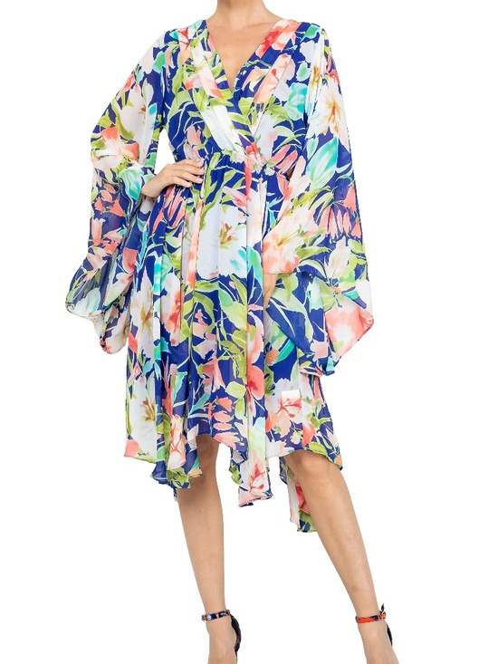 Meghan LA Dresses & Skirts - Meghan Los Angeles Tropical Sunset Dress - Size M